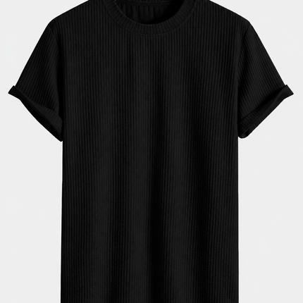 Ethan | Waffle Knit Crew Neck T-Shirt with Short Sleeves