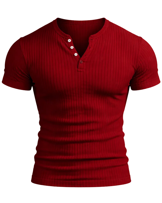 Men’s Ribbed Henley T-Shirt