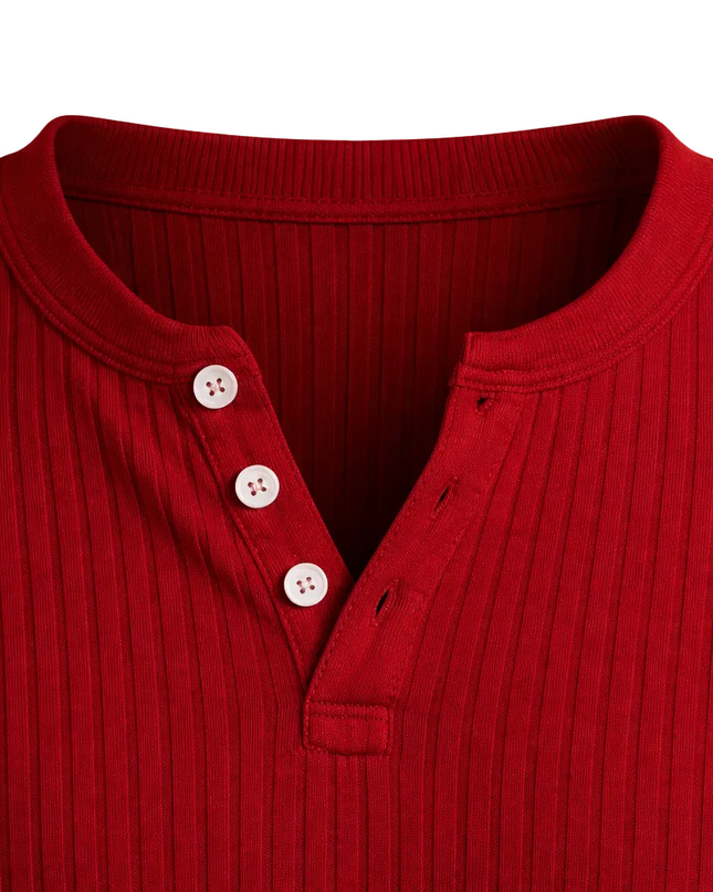 Men’s Ribbed Henley T-Shirt