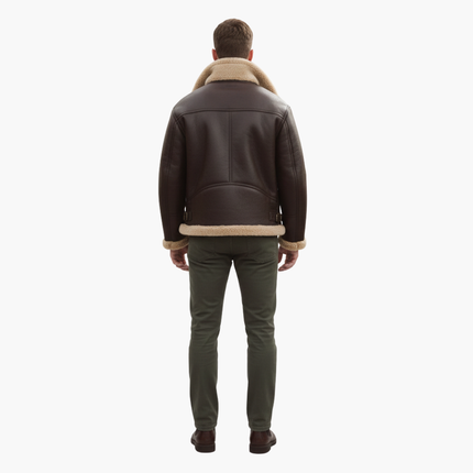 Men's B3 Aviator Leather Jacket – Sherpa Flight Collar Design