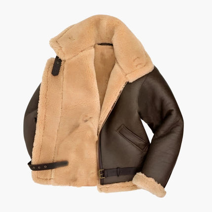 Men's B3 Aviator Leather Jacket – Sherpa Flight Collar Design
