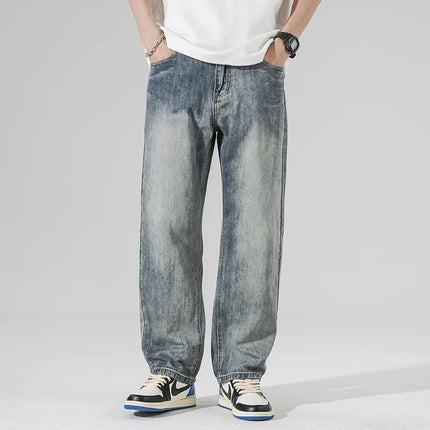 Men's Baggy Jeans – Relaxed Fit Vintage Wash Denim