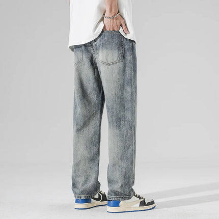 Men's Baggy Jeans – Relaxed Fit Vintage Wash Denim