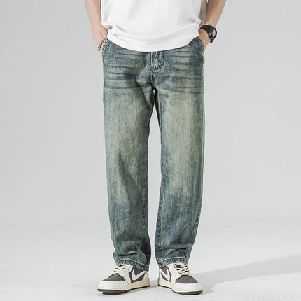 Men's Baggy Jeans – Relaxed Fit Vintage Wash Denim
