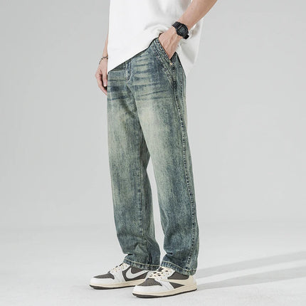 Men's Baggy Jeans – Relaxed Fit Vintage Wash Denim