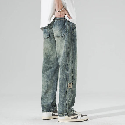 Men's Baggy Jeans – Relaxed Fit Vintage Wash Denim
