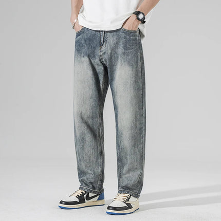 Men's Baggy Jeans – Relaxed Fit Vintage Wash Denim