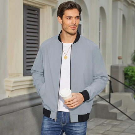 Men's Bomber Jacket in Regular Fit – Refined Lightweight Zip Layer