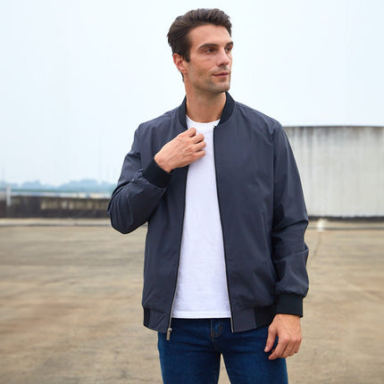 Men's Bomber Jacket in Regular Fit – Refined Lightweight Zip Layer