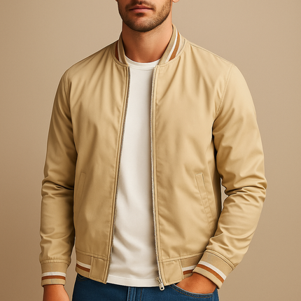 Men's Bomber Jacket in Regular Fit – Refined Zip Layer
