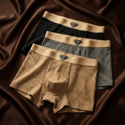 Men's Boxer Briefs – Organic Cotton Waffle Knit Comfort Set