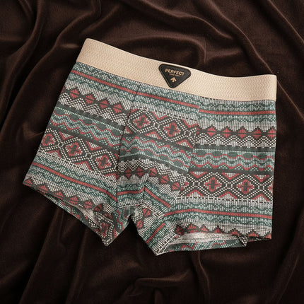 Men's Boxer Briefs – Retro Pattern Cotton Comfort Set