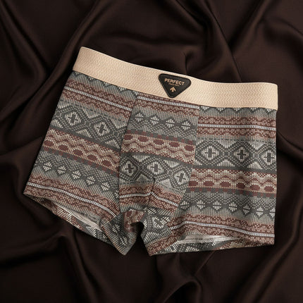 Men's Boxer Briefs – Retro Pattern Cotton Comfort Set