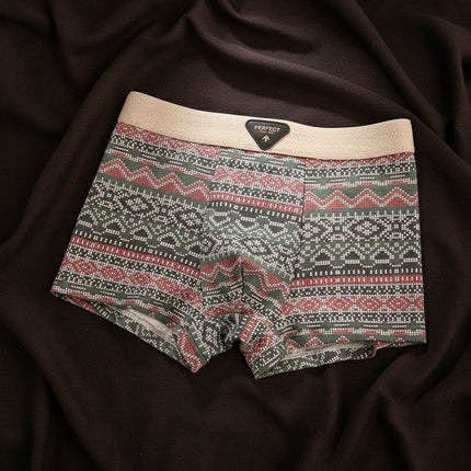 Men's Boxer Briefs – Retro Pattern Cotton Comfort Set