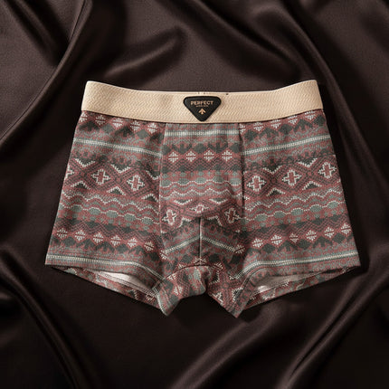 Men's Boxer Briefs – Retro Pattern Cotton Comfort Set