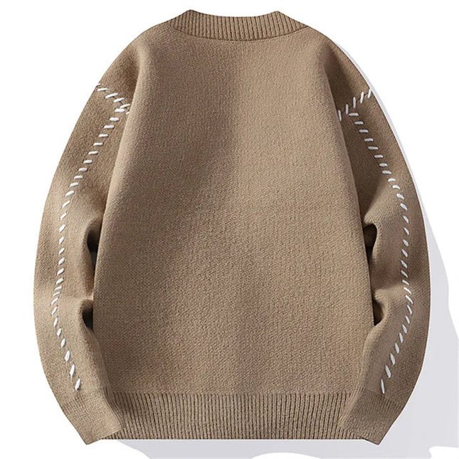Men's Button Cardigan – Relaxed Fit V-Neck Knit