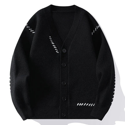 Men's Button Cardigan – Relaxed Fit V-Neck Knit