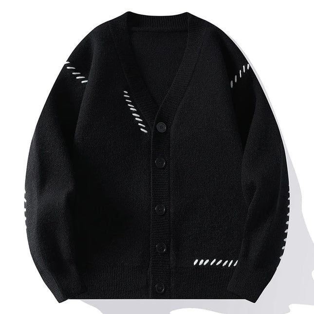 Men's Button Cardigan – Relaxed Fit V-Neck Knit
