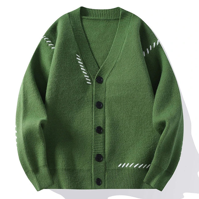 Men's Button Cardigan – Relaxed Fit V-Neck Knit