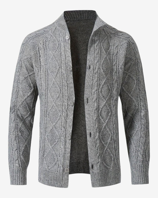 Men's Cable Knit Cardigan in Regular Fit – Heritage Button Front