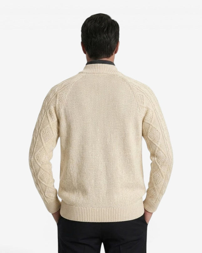 Men's Cable Knit Cardigan in Regular Fit – Heritage Button Front