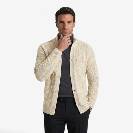Men's Cable Knit Cardigan in Regular Fit – Heritage Button Front