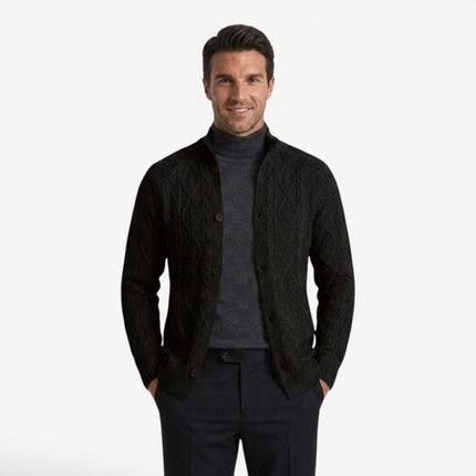 Men's Cable Knit Cardigan in Regular Fit – Heritage Button Front