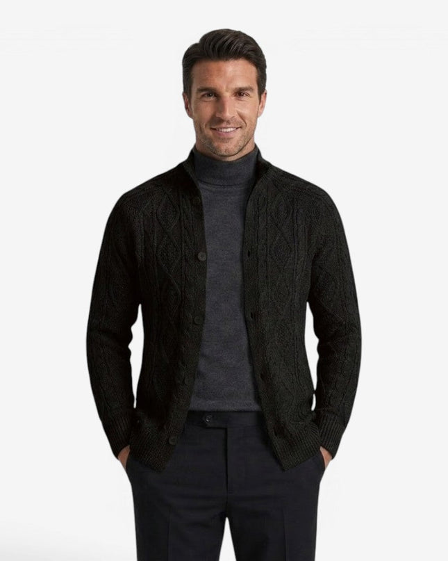 Men's Cable Knit Cardigan in Regular Fit – Heritage Button Front