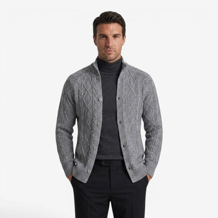 Men's Cable Knit Cardigan in Regular Fit – Heritage Button Front