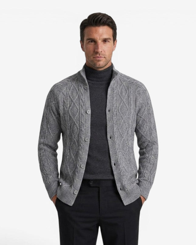 Men's Cable Knit Cardigan in Regular Fit – Heritage Button Front