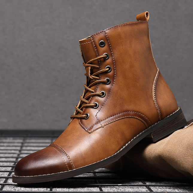 Men's Cap Toe Work Boots – Heritage Lace-Up Ankle Design