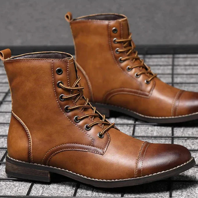 Men's Cap Toe Work Boots – Heritage Lace-Up Ankle Design