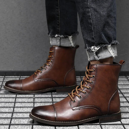 Men's Cap Toe Work Boots – Heritage Lace-Up Ankle Design