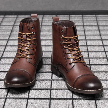Men's Cap Toe Work Boots – Heritage Lace-Up Ankle Design