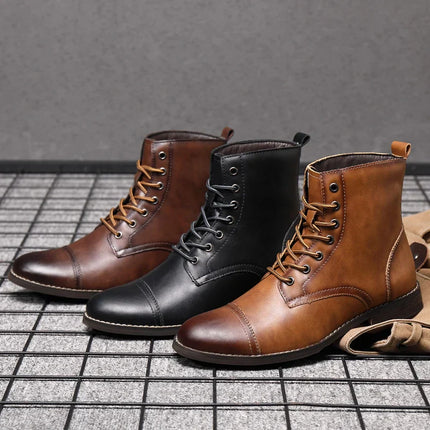 Men's Cap Toe Work Boots – Heritage Lace-Up Ankle Design