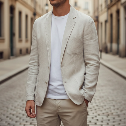 Men's Casual Blazer – Tailored Fit Single-Breasted Jacket