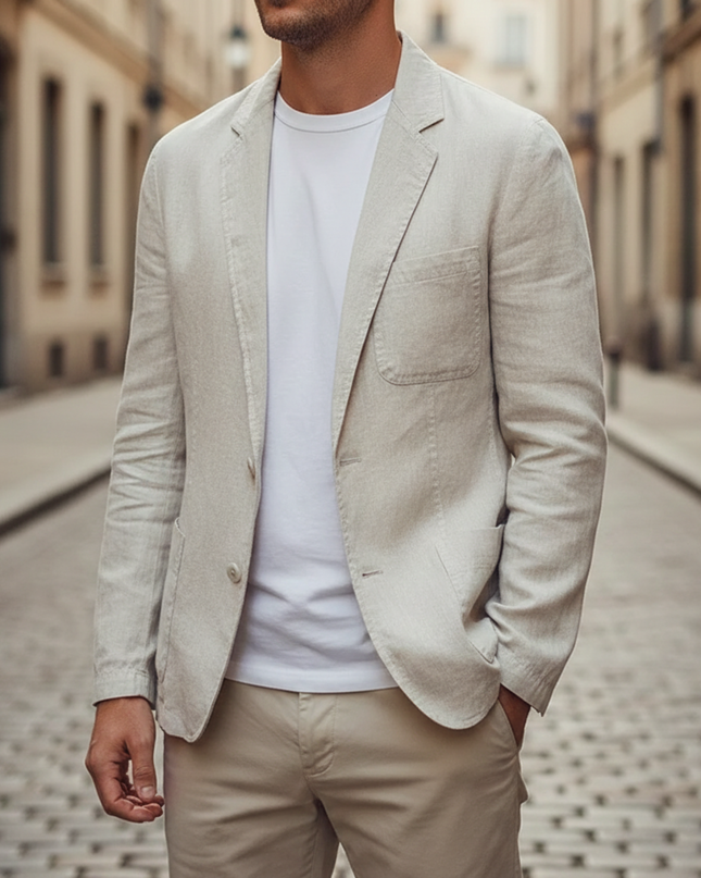 Men's Casual Blazer – Tailored Fit Single-Breasted Jacket