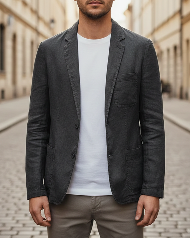 Men's Casual Blazer – Tailored Fit Single-Breasted Jacket