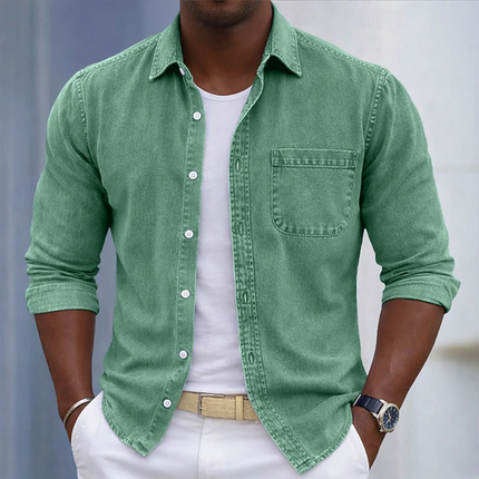 Men's Casual Button-Up Shirt – Relaxed Everyday Pocket Fit