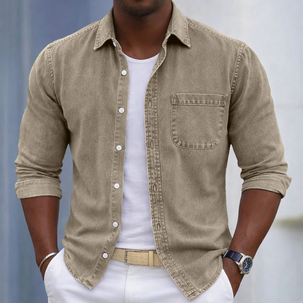 Men's Casual Button-Up Shirt – Relaxed Everyday Pocket Fit