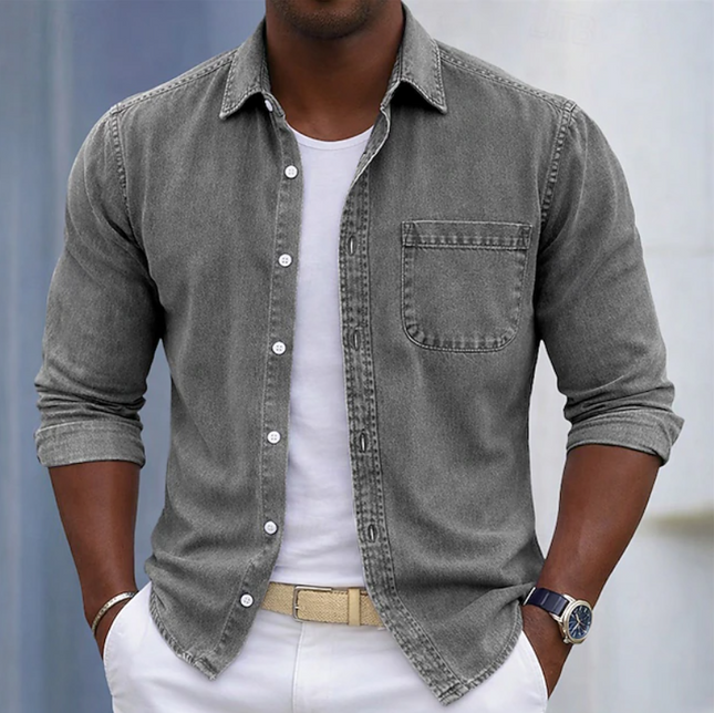 Men's Casual Button-Up Shirt – Relaxed Everyday Pocket Fit