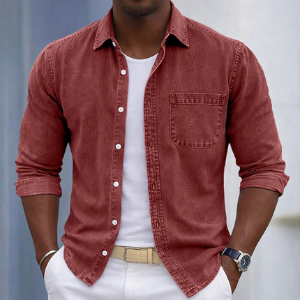 Men's Casual Button-Up Shirt – Relaxed Everyday Pocket Fit