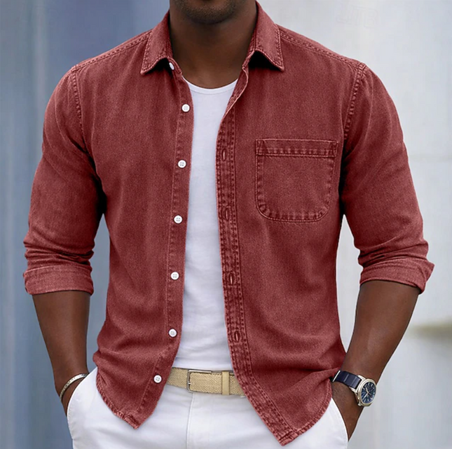 Men's Casual Button-Up Shirt – Relaxed Everyday Pocket Fit