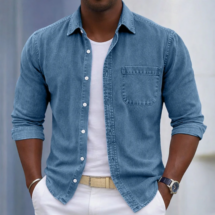 Men's Casual Button-Up Shirt – Relaxed Everyday Pocket Fit