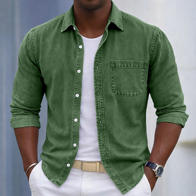 Men's Casual Button-Up Shirt – Relaxed Everyday Pocket Fit