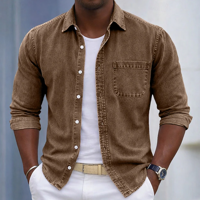 Men's Casual Button-Up Shirt – Relaxed Everyday Pocket Fit