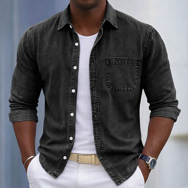 Men's Casual Button-Up Shirt – Relaxed Everyday Pocket Fit