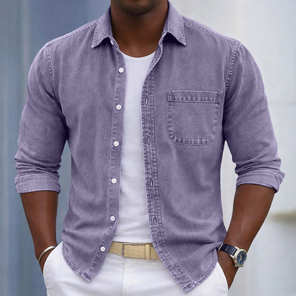 Men's Casual Button-Up Shirt – Relaxed Everyday Pocket Fit