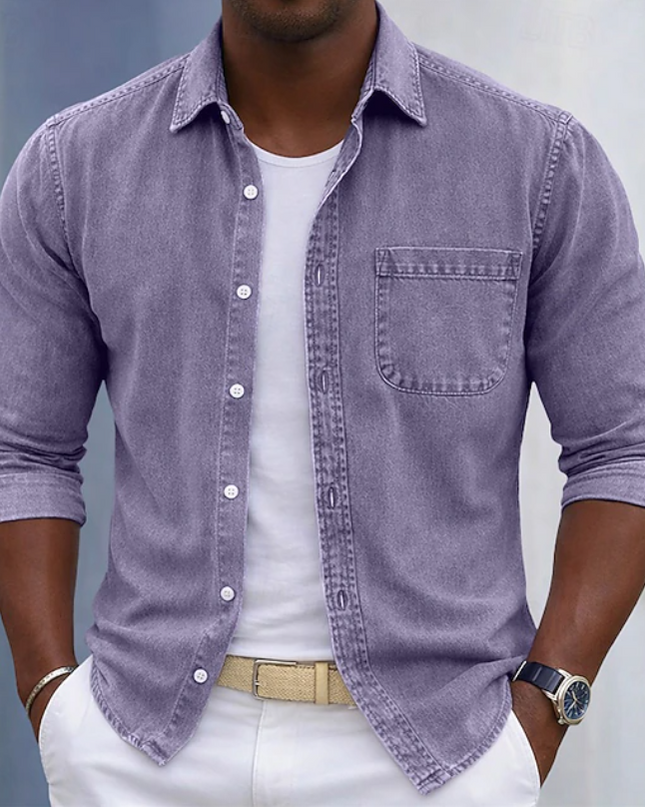 Men's Casual Button-Up Shirt – Relaxed Everyday Pocket Fit