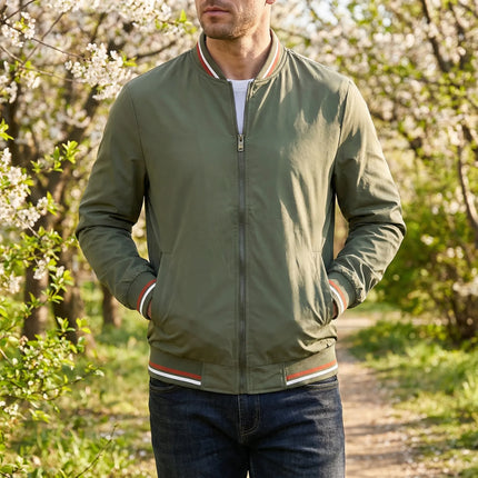 Men's Classic Bomber Jacket – Lightweight Zip-Front Everyday Layer